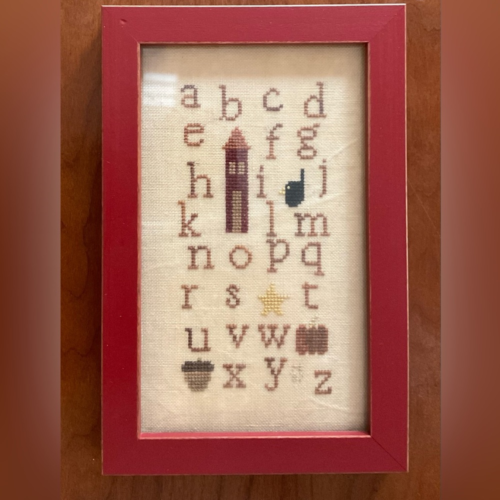 Framed Cross-Stitch Sampler